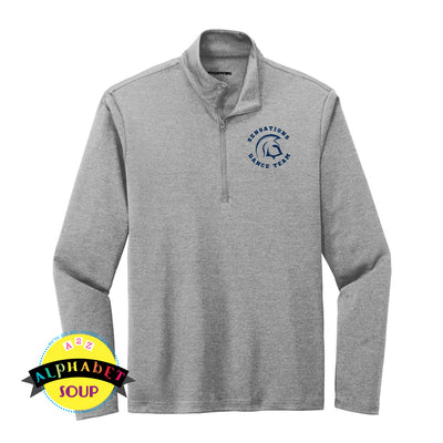 FHC Sensations logo on performance half zip pullover in grey