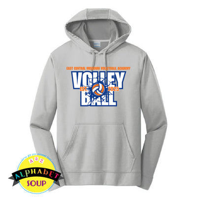 Gray hoodie with 'Volleyball' text and logo 