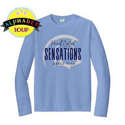 FHC Sensations design on pc performance long sleeve tee in blue