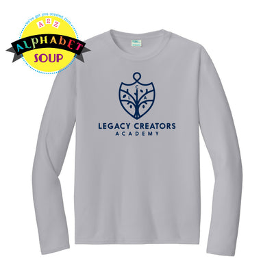 Legacy Creators Academy logo on grey long sleeve tee