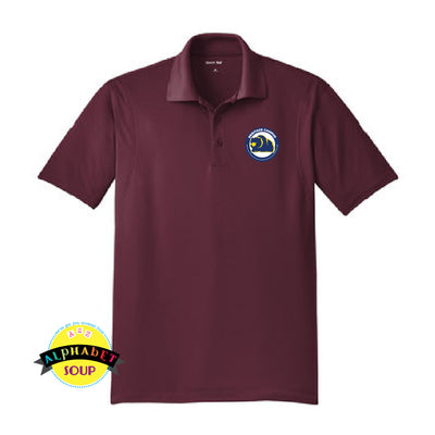 maroon performance polo with heritage elementary logo