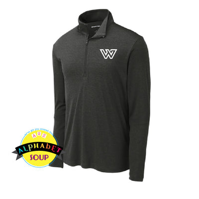 Sport Tek quarter zip with WWF logo on the left chest 