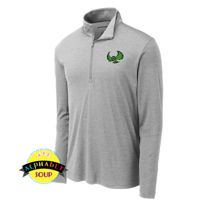 performance quarter zip with silex logo on the left chest 