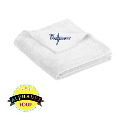 ultra plush blanket with embroidered logo