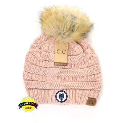 CC Pom Beanie embroidered with the Wentzville South Middle logo