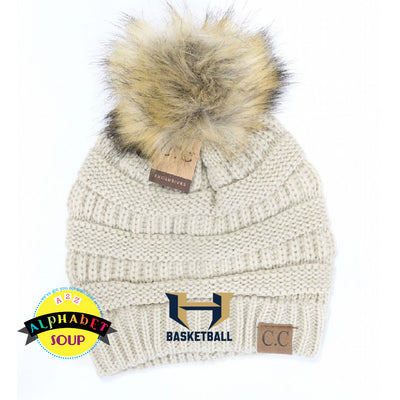 CC pom beanie with embroidered Holt basketball logo 