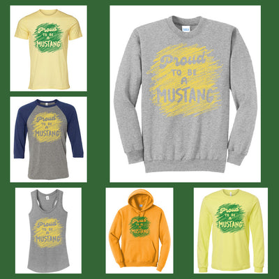 duello elementary proud to be a mustang design on tees and sweatshirts collage