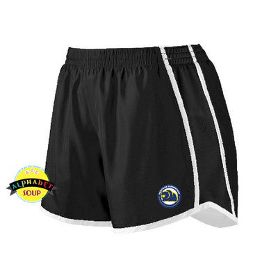 Heritage Elementary Pulse Shorts with Logo in Black/White Stripe