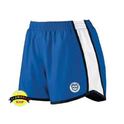 Ladies and girls pulse running shorts with the Lakeview Elementary logo