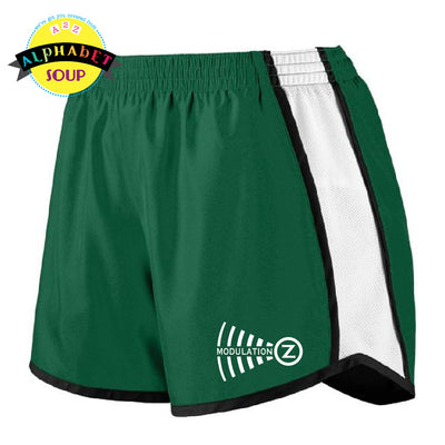 Modulation Z logo on green pulse running shorts