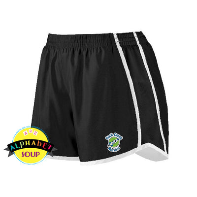 Ladies and girls pulse shorts with small logo on lower leg