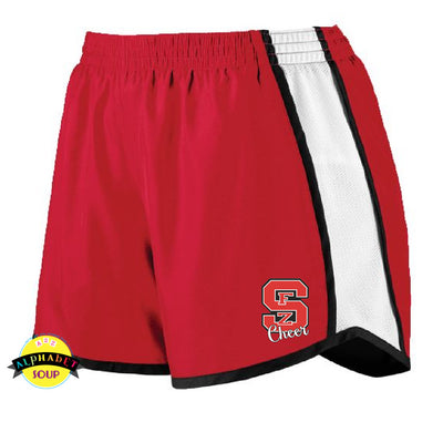 Ladies Pulse Running shorts with the FZS Bulldogs Cheer logo in vinyl