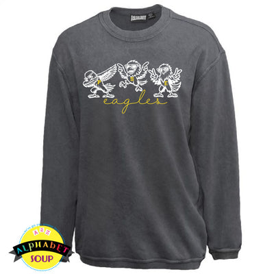 Pennant sandwash crewneck sweatshirt with cool eagle design