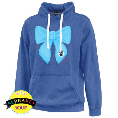 Sandwash hoodie with big bow Stone Creek Elementary logo design