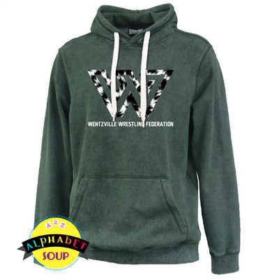  Adult Pennant Sandwash hoodie with your choice of WWF design of your choice 