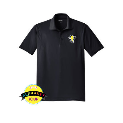 Midwest Shock lightning volleyball design on sport tek performance polo in black