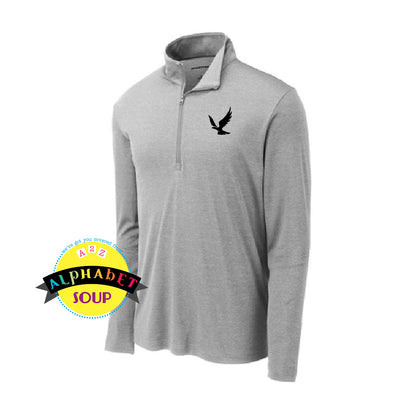 sport tek quarter zip with pleasant lane logo on the left chest