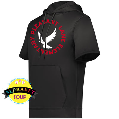 wicking fleece short sleeve hoodie with design of your choice