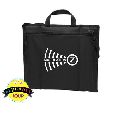 Modulation Z logo on black stadium seat