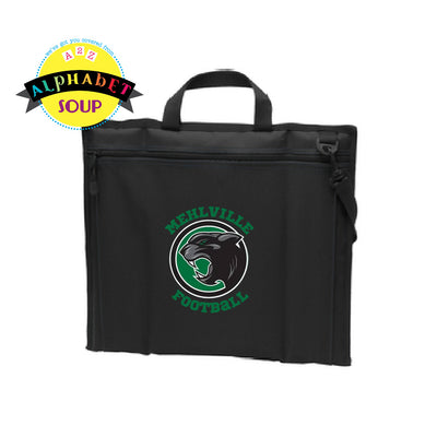 mehlville football logo on stadium seat in black