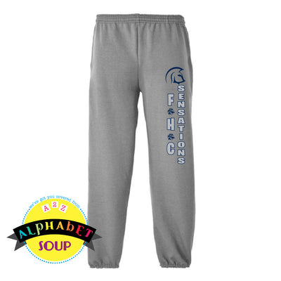 FHC sensations logo on gray cuffed sweatpants