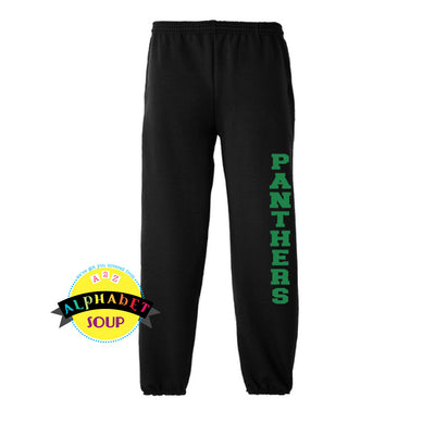 Port and Co Elastic cuff sweatpants with Panthers down the leg.
