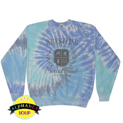 Youth and adult tie dye crewneck with your choice of WWF design listed 