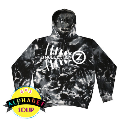 Tie die hoodie with printed Modulation Z logo