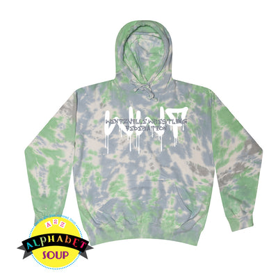 Youth and adult tie dye hoodie with your choice of WWF design listed 