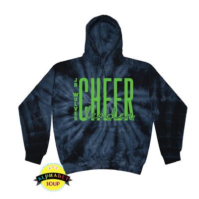 Colortone tie dye hoodie with a Timberland Jr Wolves Cheer design