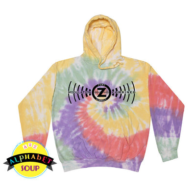 Tie dye hoodie with design