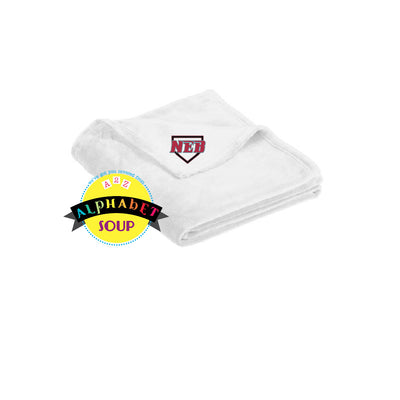 ultra plush blanket with new era logo embroidered on corner