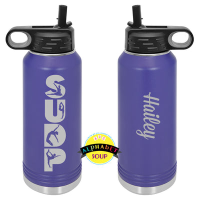 Steppin' Up Dance design on the JDS etched water bottle with name