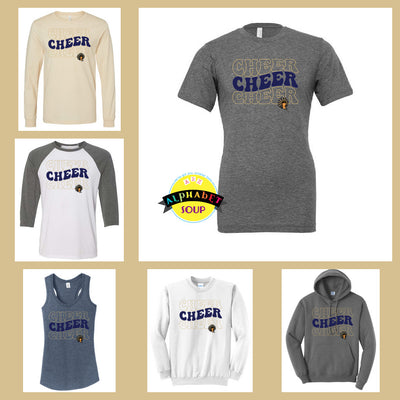 Holt Cheer Wavy Design Tee and Sweatshirt collage