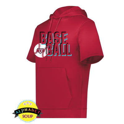 augusta wicking fleece short sleeve hoodie with new era design of your choice 