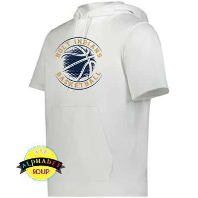 Wicking fleece short sleeve hoodie with holt basketball design of your choice