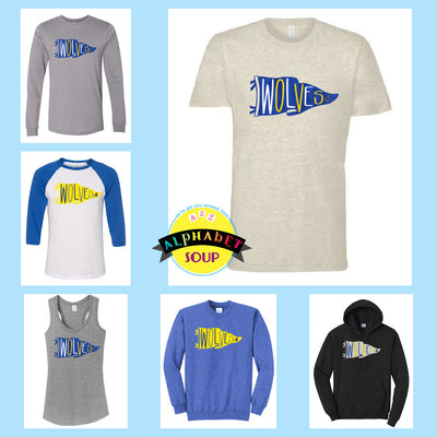 John Weldon Pennant design on tees and sweatshirts