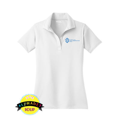 Sport tek ladies polo with embroidered CCP logo on left chest 