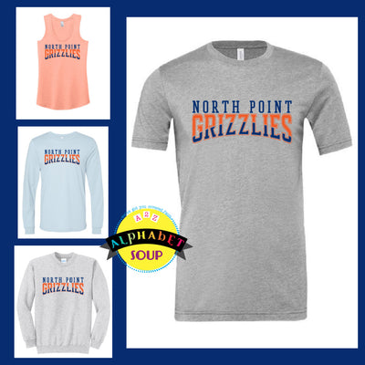 North Point Grizzlies Collage of tees and sweatshirts