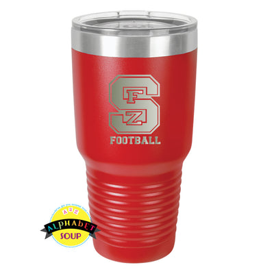 FZS Jr Bulldogs Football Design on a JDS Etched Tumbler