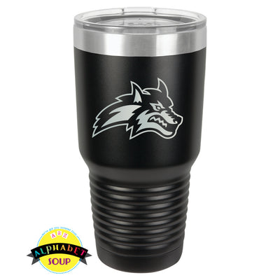 JDS Stainless etched 30oz tumbler with the Jr. Wolves logo on the front.