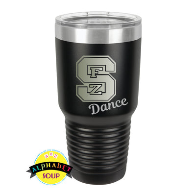 FZS Jr Bulldogs Dance Design on the JDS Etched 30oz Tumbler