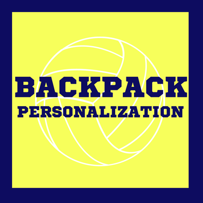 Volleyball backpack personalization graphic