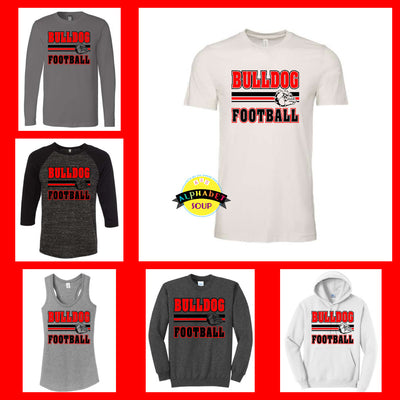 FZS Jr Bulldogs Football Striped Design Apparel Collage