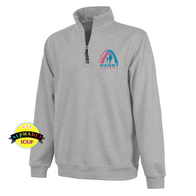 This 1/4 zip Crosswinds pullover is Charles River Apparel with the Gateway Nanny Agency Logo