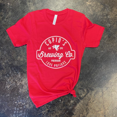 Bella Canvas Red Tee with Cupid's Brewing Co.