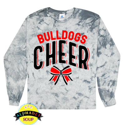 Colortone Crystal Wash Long Sleeve Tee with a FZS Jr Bulldogs Cheer Design