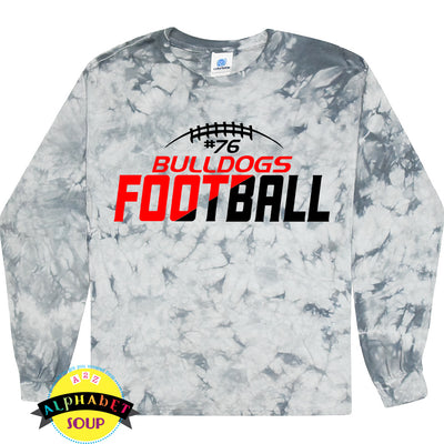 Colortone Crystal Wash Long Sleeve Tee with the FZS Jr Bulldogs Football design
