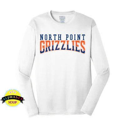 North Point Grizzlies Design On a Port and Co Performance Long Sleeve Tee