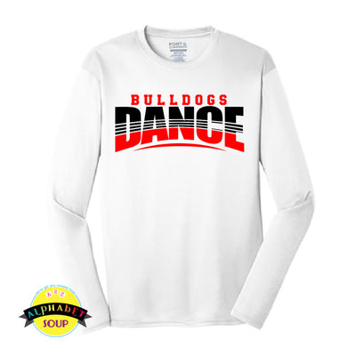 Port & Co Long Sleeve Performance Tee with a FZS Jr Bulldogs Dance design.